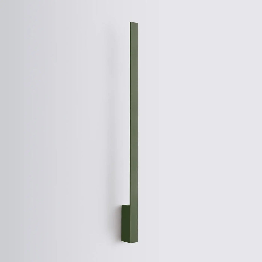 Applique murale lahti 90 led vert olive avec design minimaliste rectangulaire et lumière 4000k pour intérieur moderne