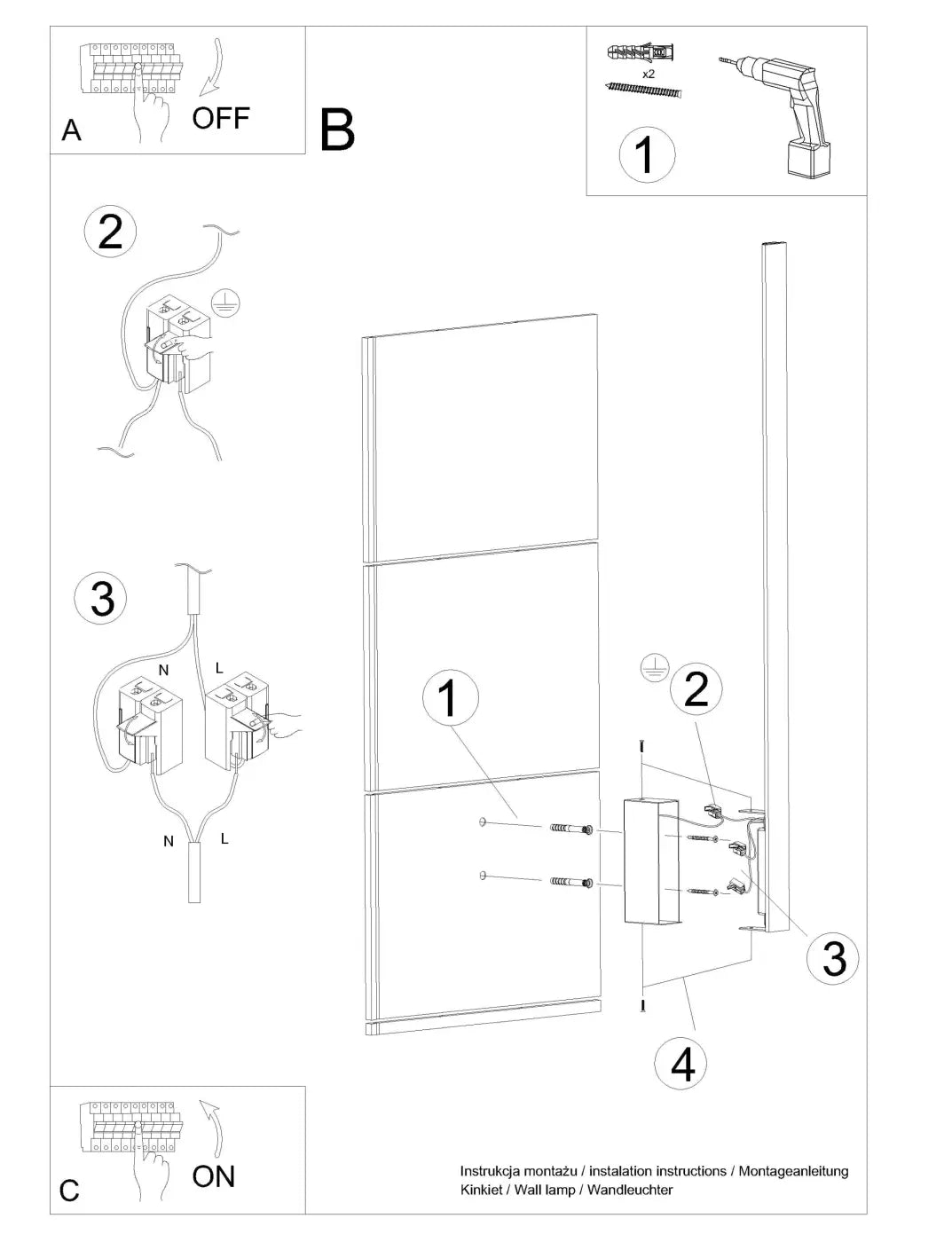 Schéma d'installation du luminaire