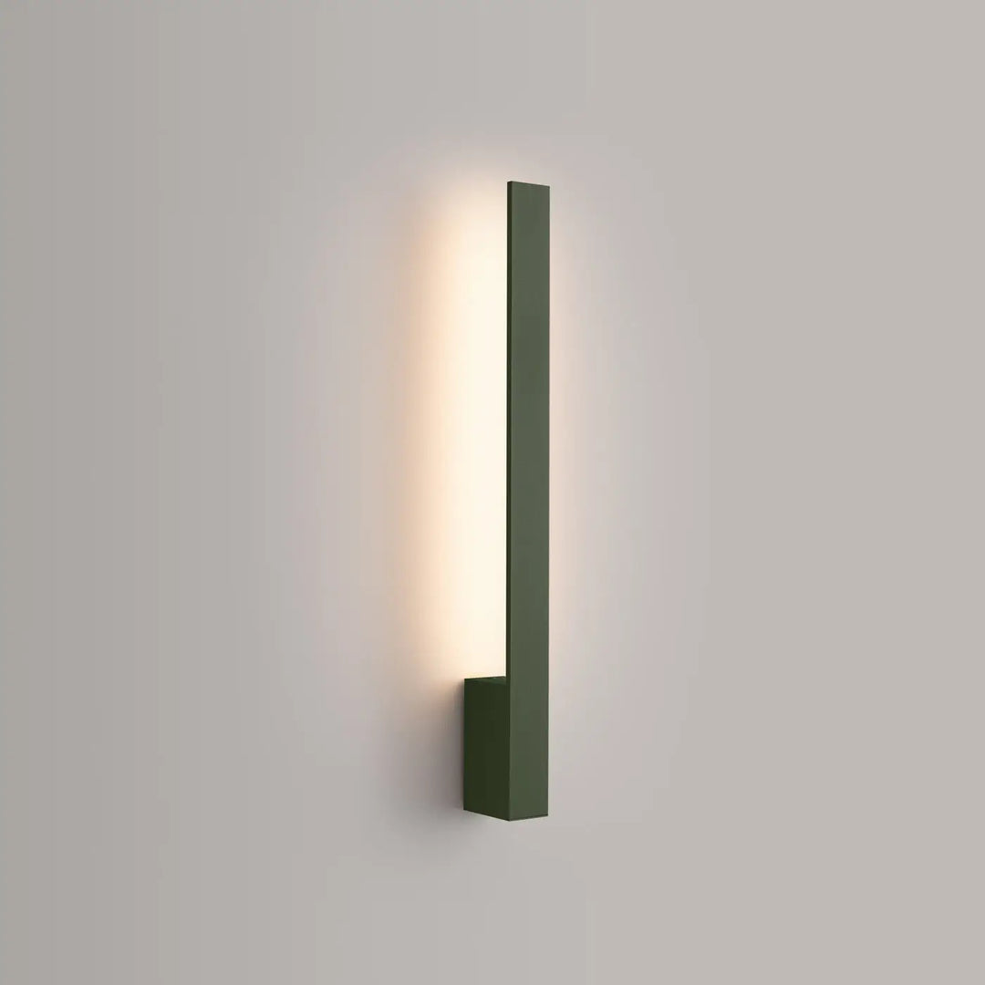 Applique murale lahti 50 led 3000k vert olive avec module led intégré et boîtier allongé pour éclairage ambiant