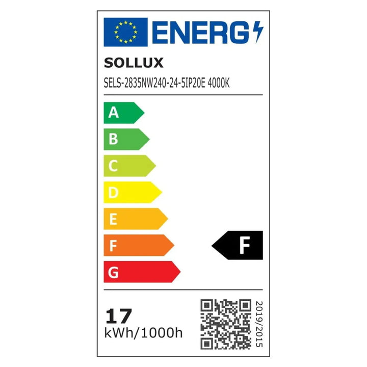 Étiquette énergie sollux sels-2835nw240-24-5ip20e 4000k f pour applique murale lagom 90 vert olive design minimaliste excellente finition collection lagom allie