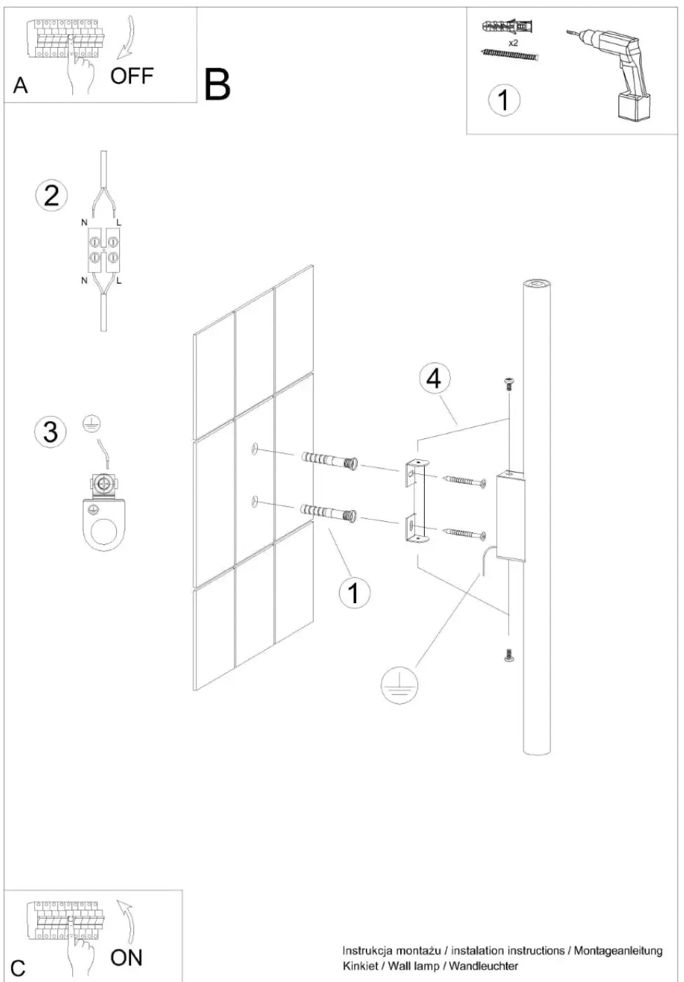 Applique murale pastelo vert olive à bras ajustable avec plusieurs supports pour montage sur surfaces carrelées ou plates