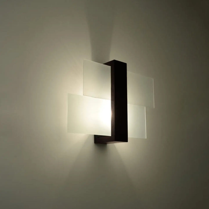 Applique murale feniks 1 wenge avec panneaux en verre dépoli pour une atmosphère unique et un design intemporel
