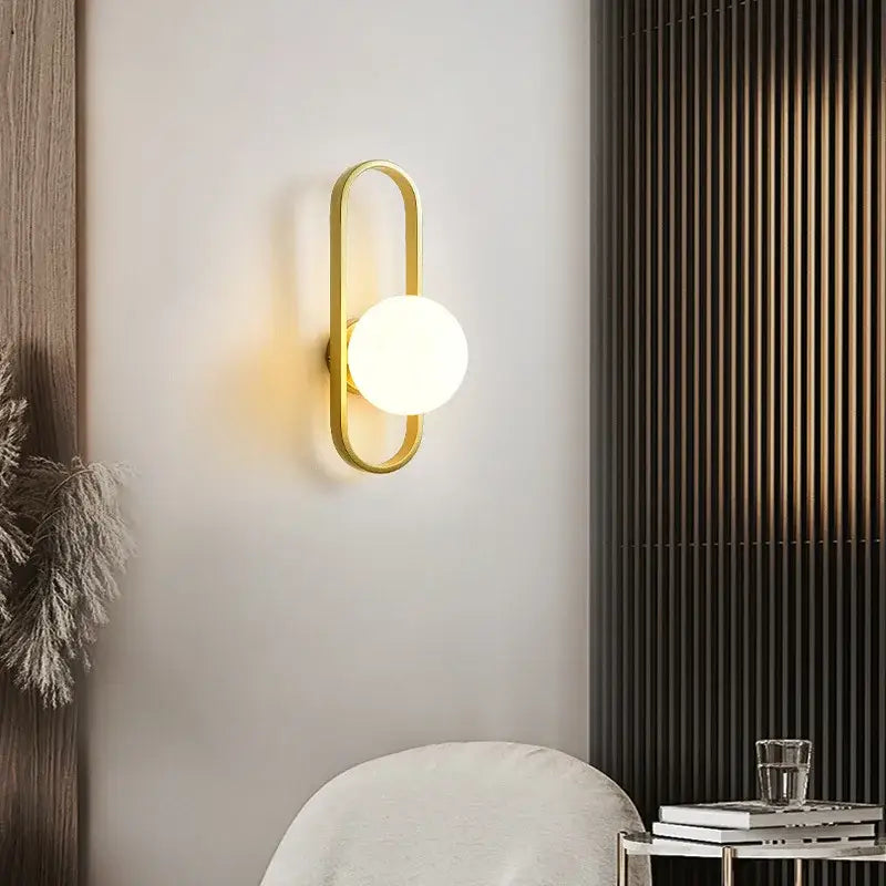 Applique Murale Minimaliste À LED Ovale Avec Boule
