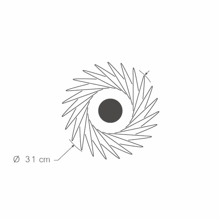 Dessin circulaire en noir et blanc l’applique murale pianumayö en bois fsc avec spirale et cercle central noir