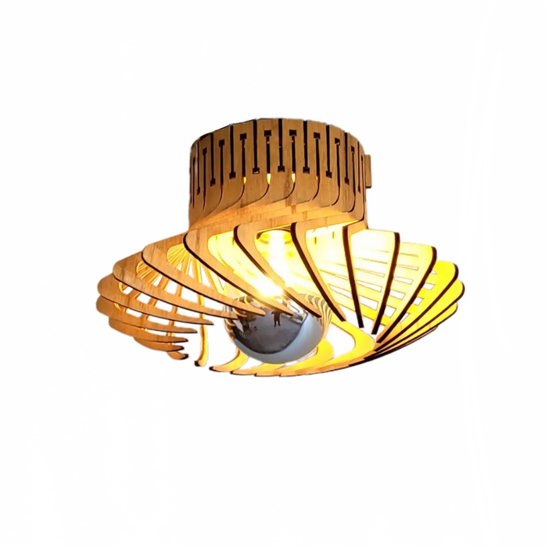L’applique murale pianumayö en bois fsc avec design spiralé chaud et découpes géométriques pour un éclairage décoratif