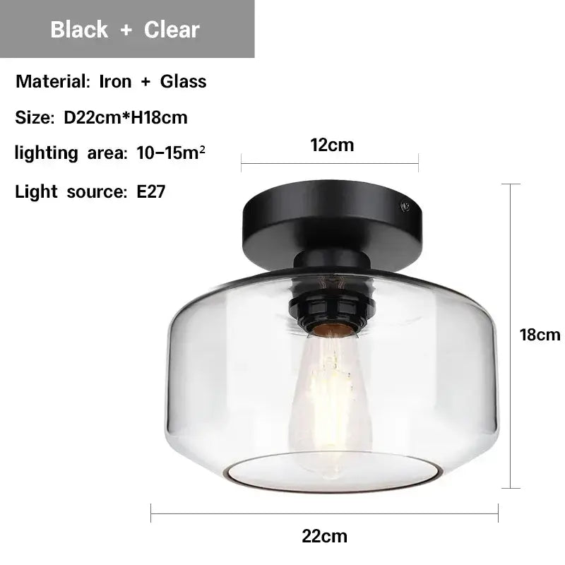 Applique plafonnier design doré avec abat-jour en verre