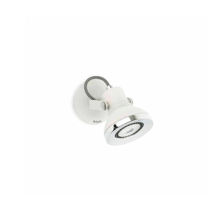 Applique spot Ring blanche et chromée de Faro Barcelona