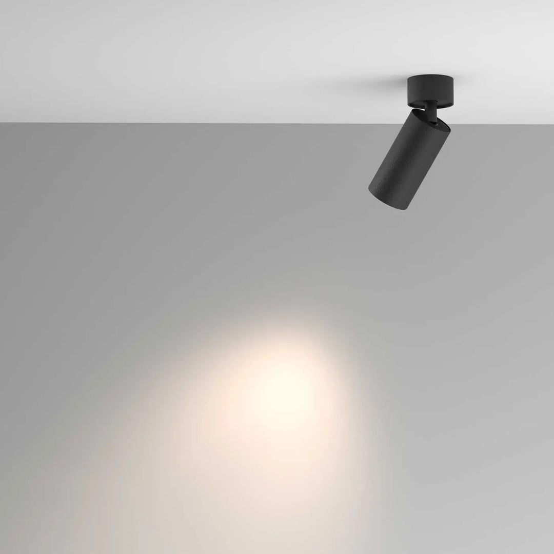 Spot orientable saillie orientable noir mat en aluminium pour ampoule gu10 design moderne mural artisan