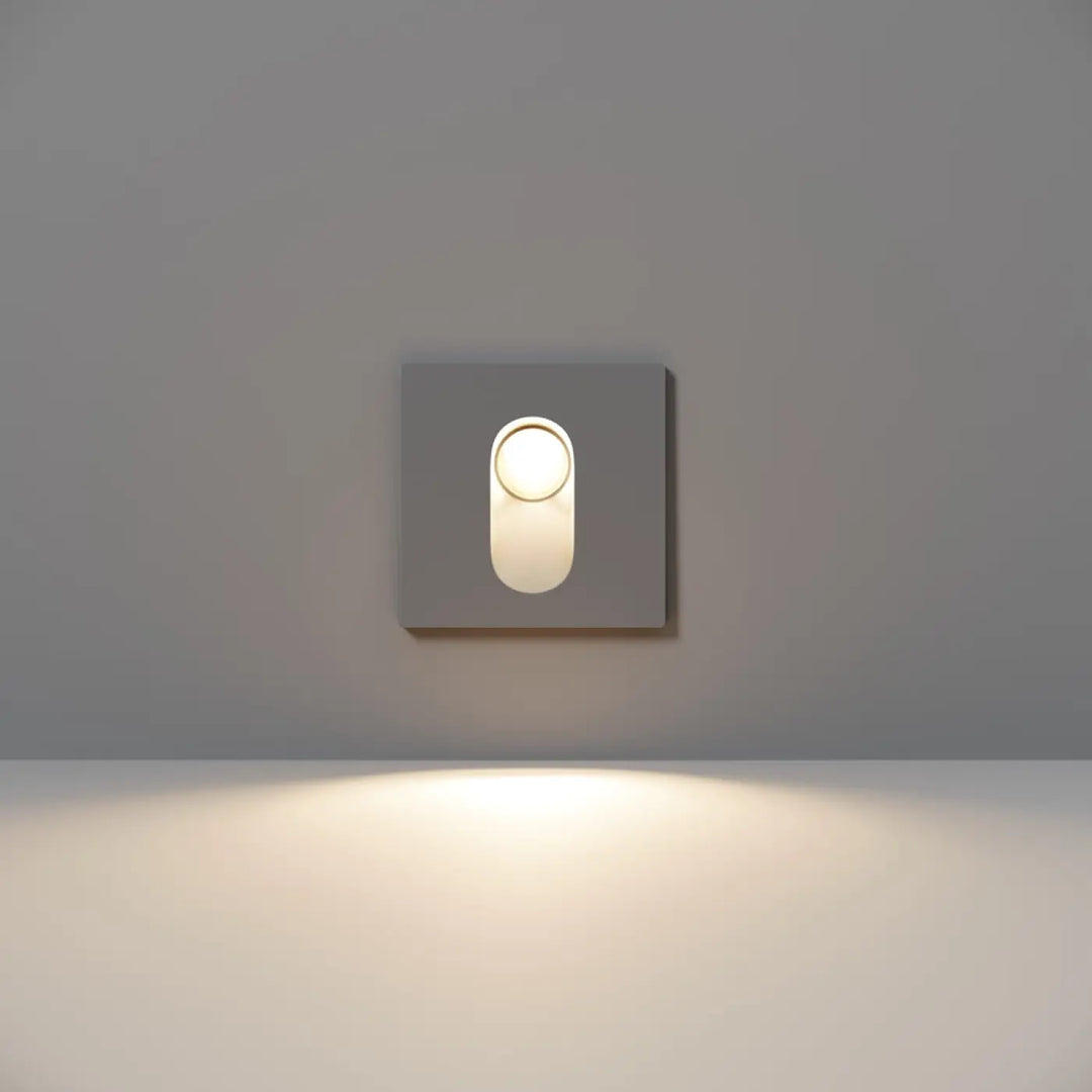 Applique extérieure via urbana avec balise extérieure led gris et diffuseur en verre dépoli blanc chaud pour marches d’un faisceau
