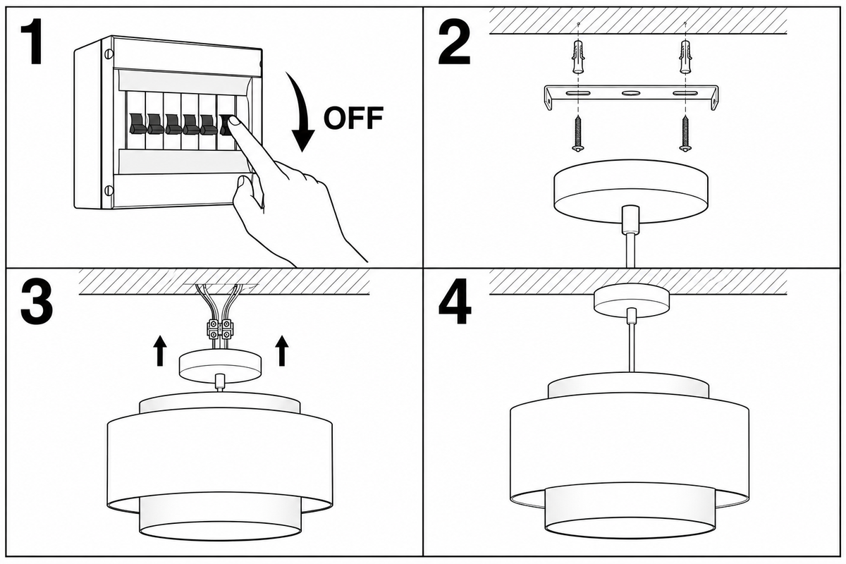 Schéma d'installation du luminaire