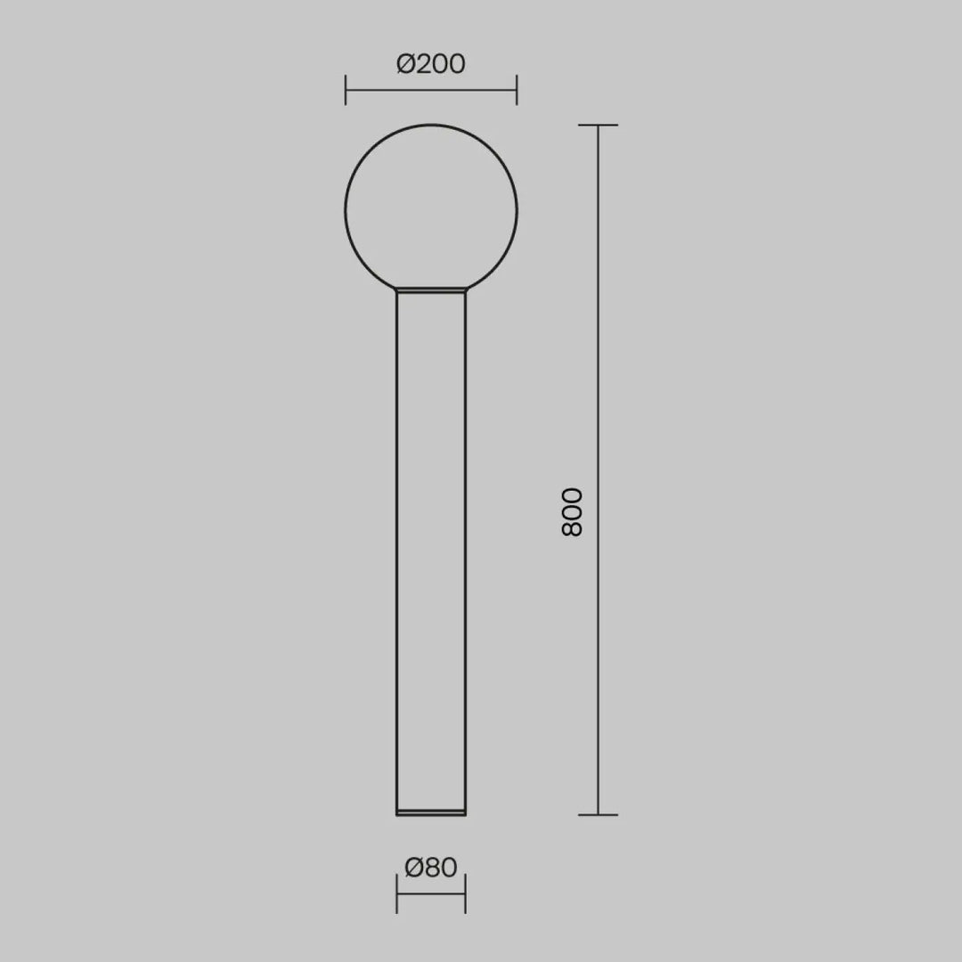 Borne extérieure bold globe avec globe opale sphérique et lumière douce pour un éclairage minimaliste