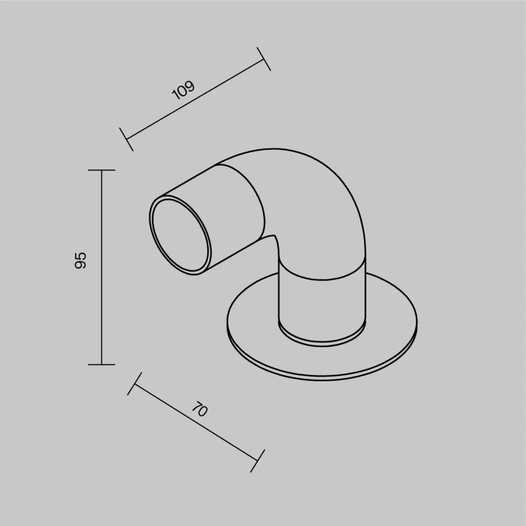 Robinet de salle de bain borne extérieure en céramique blanche minimaliste avec bec incurvé et base circulaire