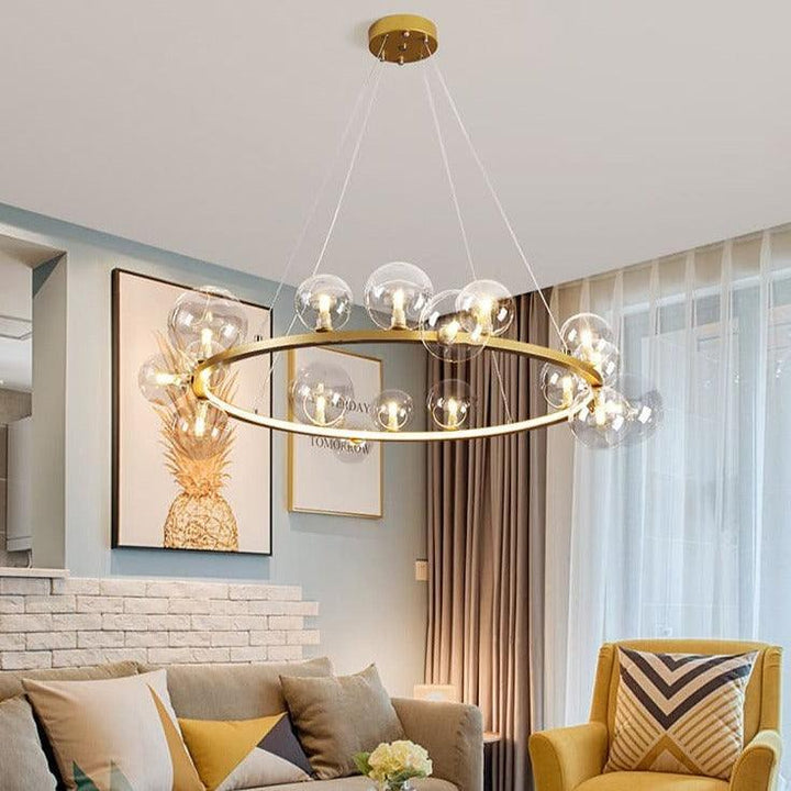 suspension boule transparente