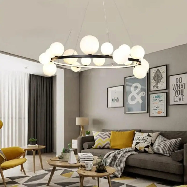 Suspension Boule Dorée Design Moderne