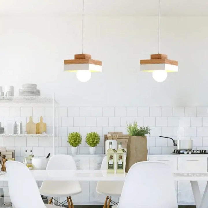 Suspension luminaire en bois minimaliste et scandinave