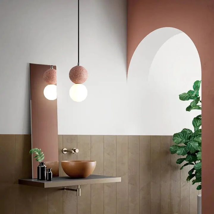 Suspension luminaire béton au design rond et élégant stylé