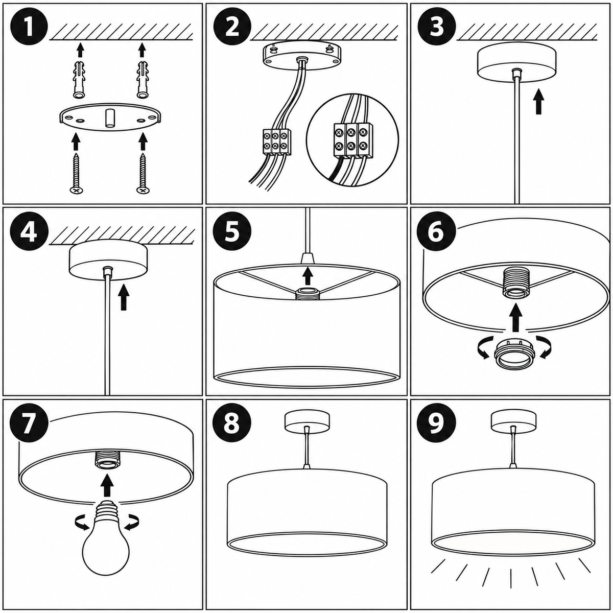 Schéma d'installation du luminaire