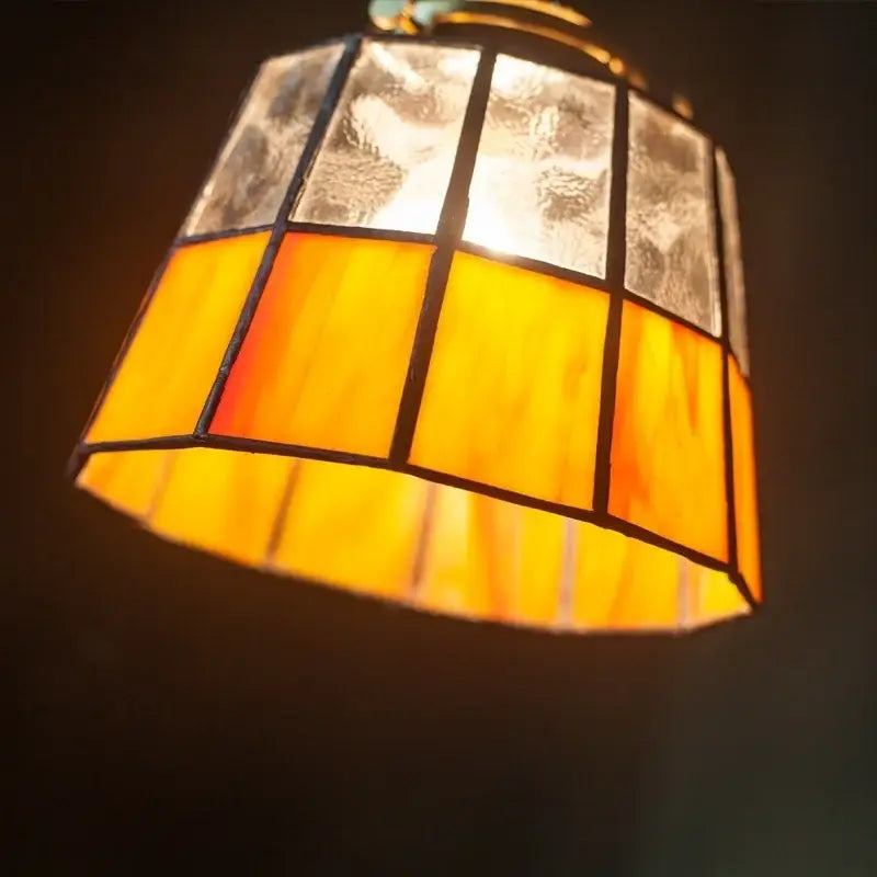 Suspension vintage en verre et cuivre design éclatant chic