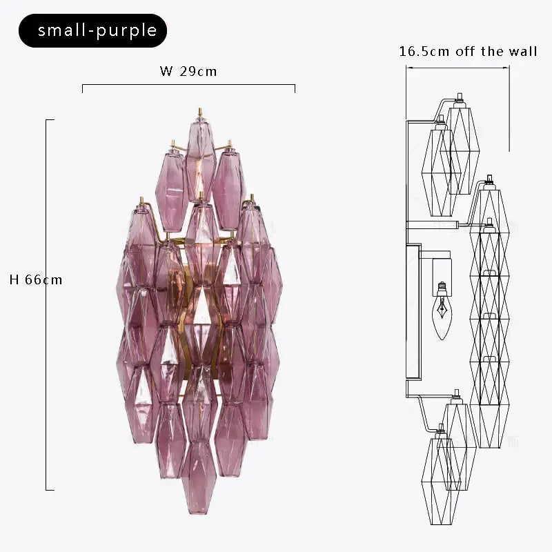 Applique murale contemporaine en verre design géométrique