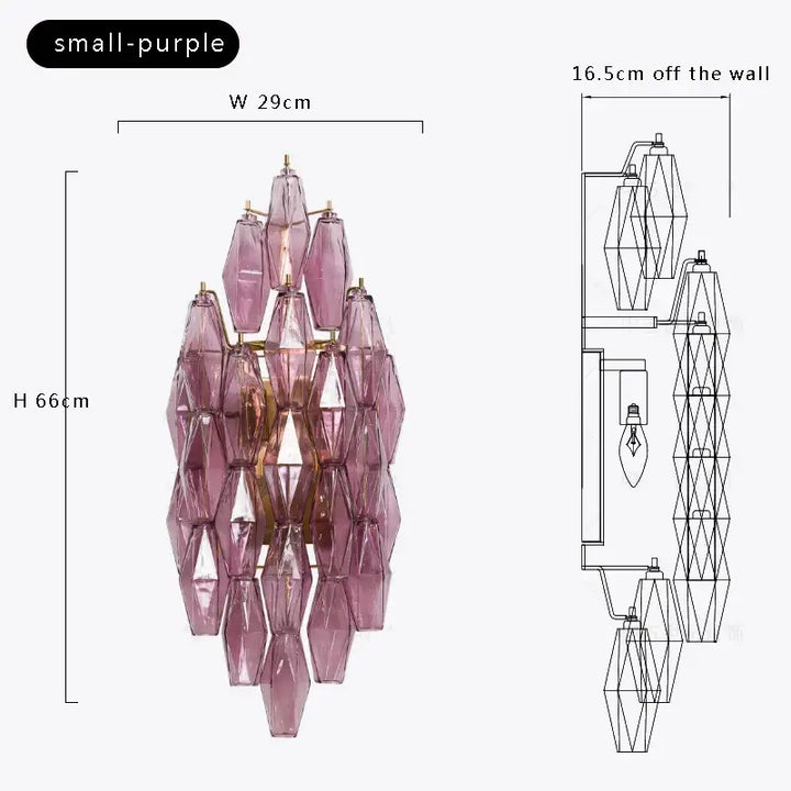 Applique murale contemporaine en verre design géométrique