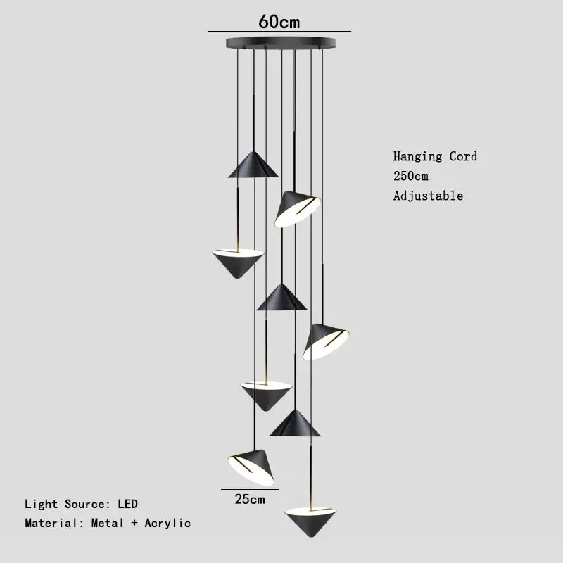 Suspension led acrylique moderne éclairage style design