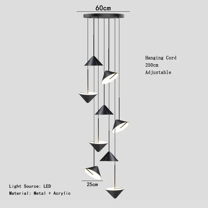 Suspension led acrylique moderne éclairage style design