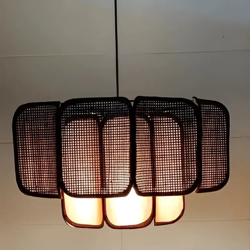 Suspension design osier et métal naturel et moderne chic