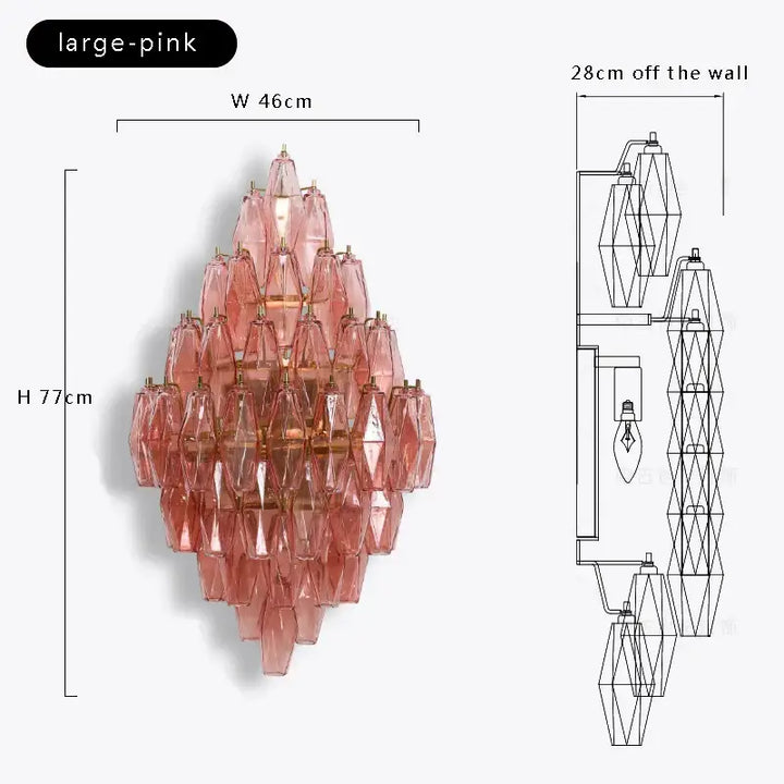 Applique design en verre fumé gris style art déco élégance