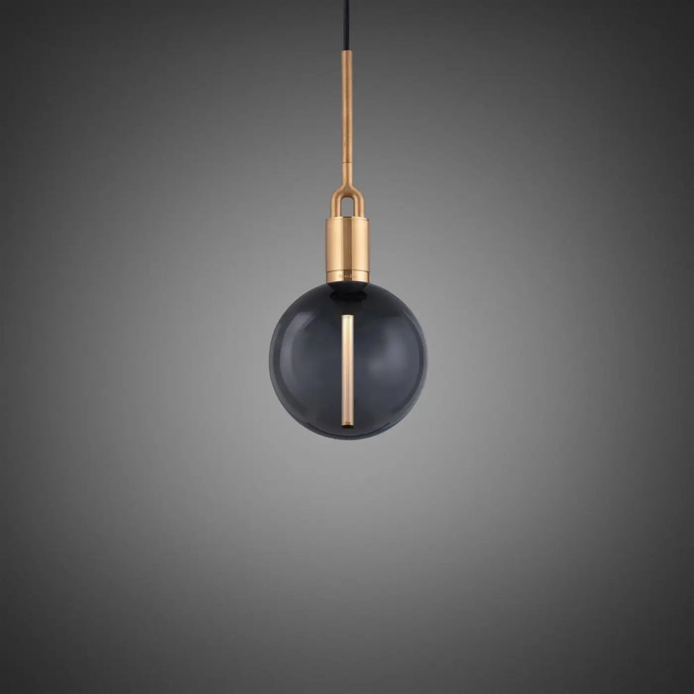 Globe de rechange Forked modèle moyen en verre fumé #couleur_gris