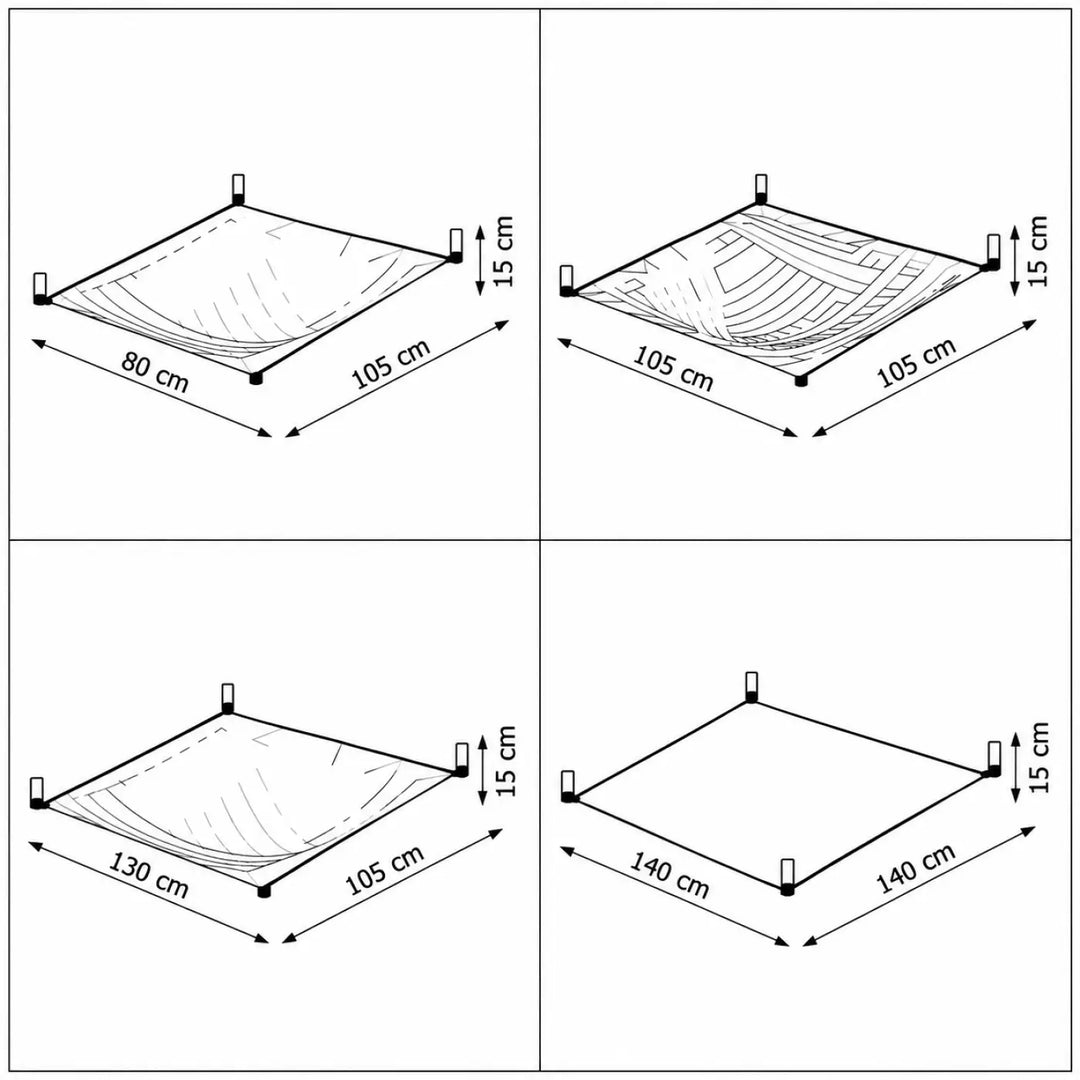 Luminaire plafonnier luna carré en toile avec dimensions ajustables et coins renforcés pour salle à manger lumière douce