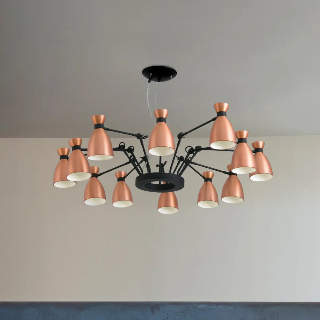 Suspension Retro 12L cuivre de Faro Barcelona en situation