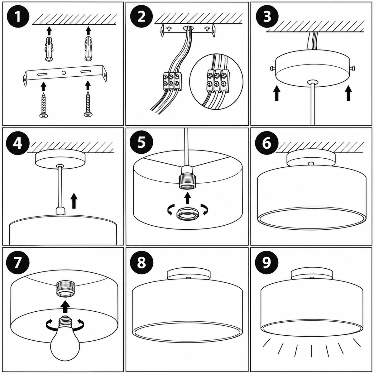 Schéma d'installation du luminaire