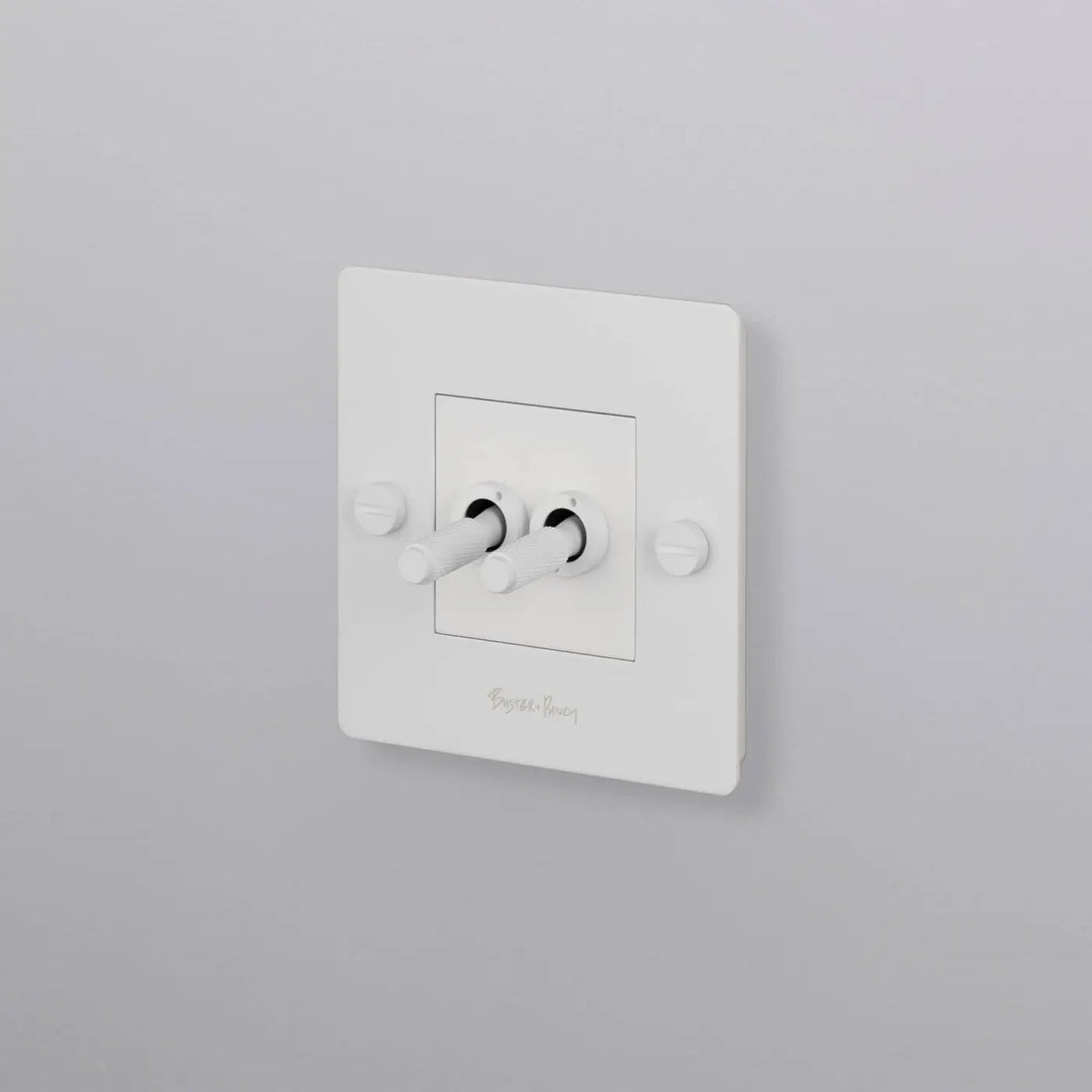 Interrupteur à levier Double Toggle blanc #couleur_blanc