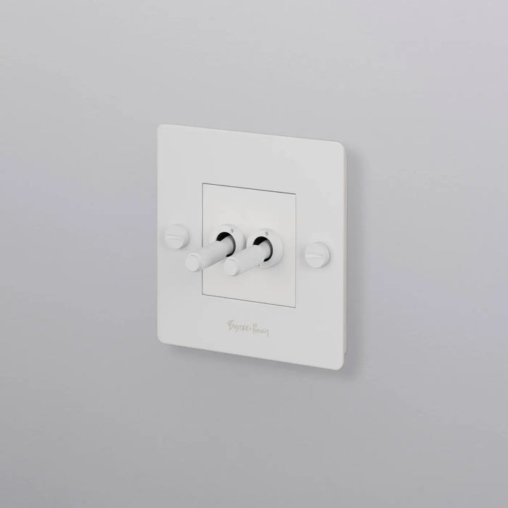 Interrupteur à levier Double Toggle blanc #couleur_blanc