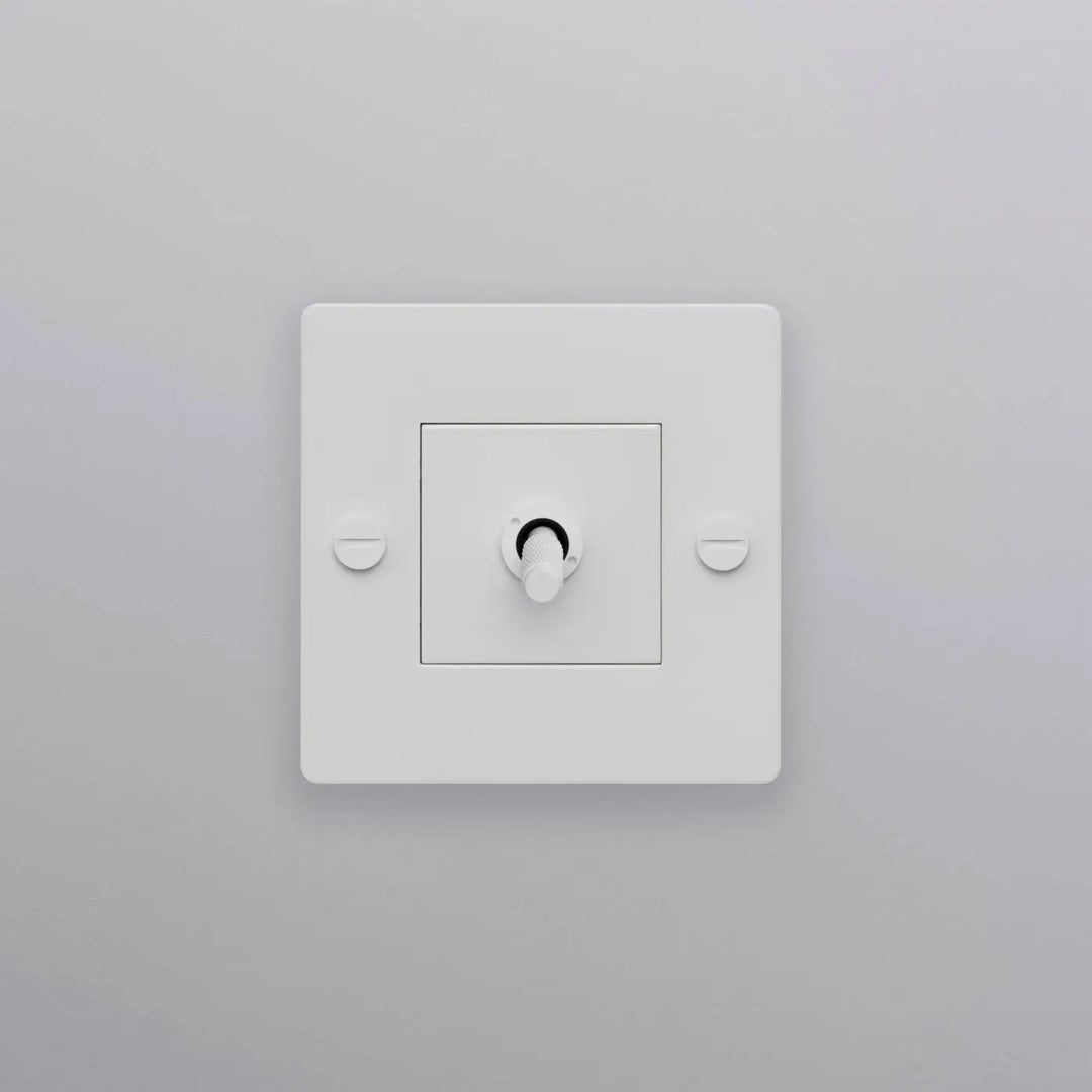 Interrupteur à levier Toggle à gravure quadrillée sans logo blanc #couleur_blanc