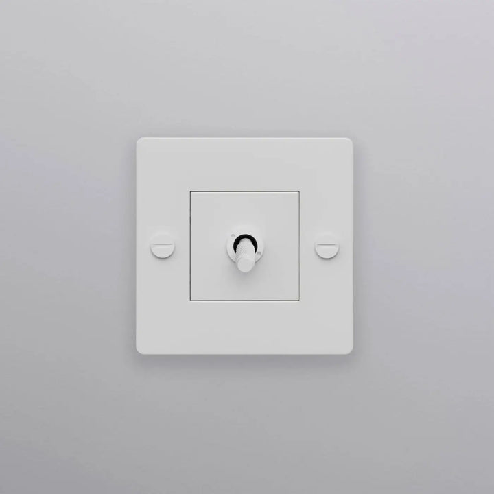 Interrupteur à levier Toggle à gravure quadrillée sans logo blanc #couleur_blanc