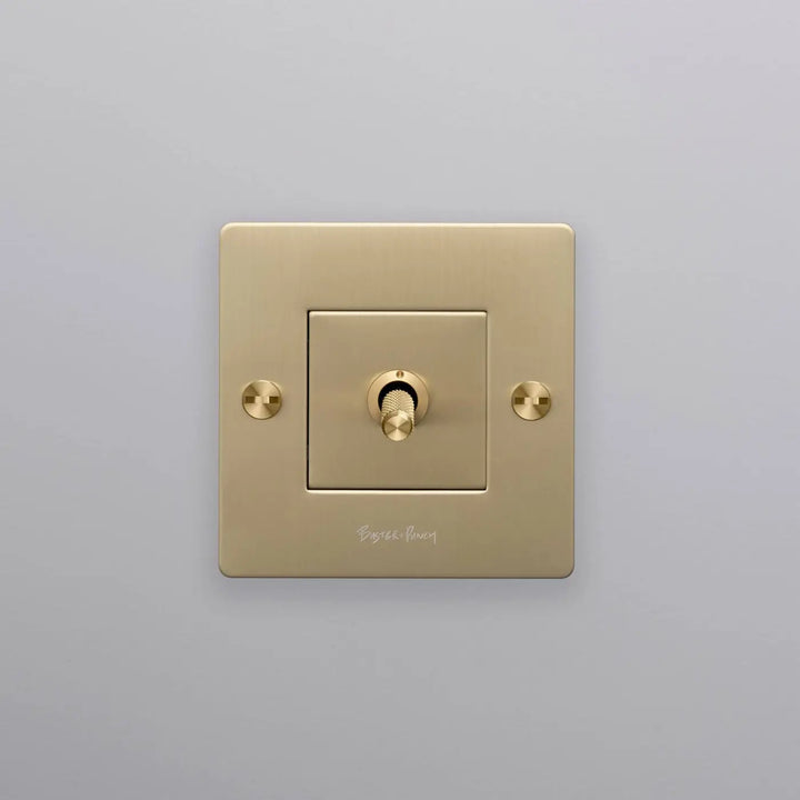 Interrupteur à levier Toggle à gravure quadrillée doré, finition laiton #couleur_dor