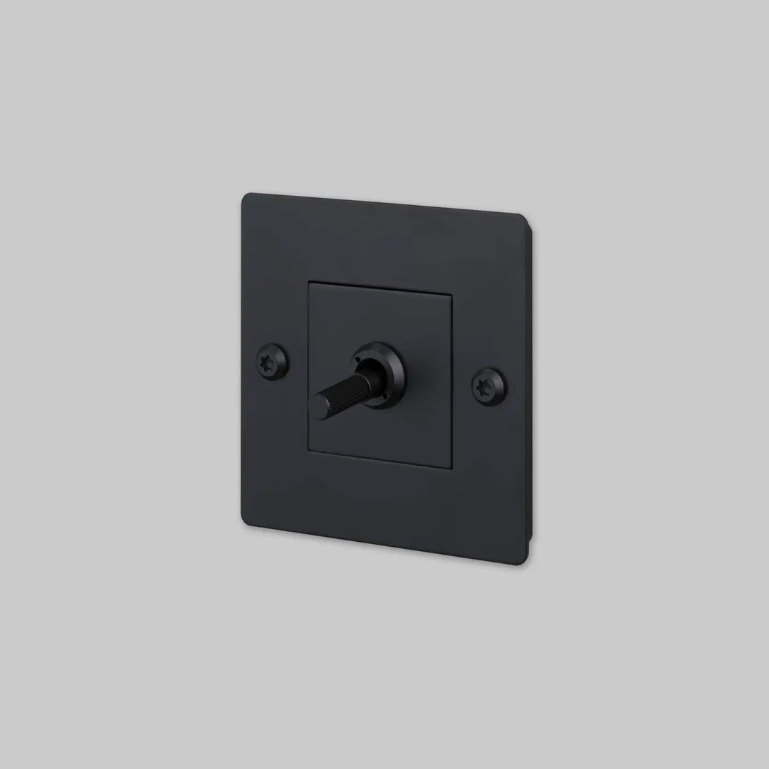 Interrupteur à levier Toggle à gravure alignée sans logo noir #couleur_noir
