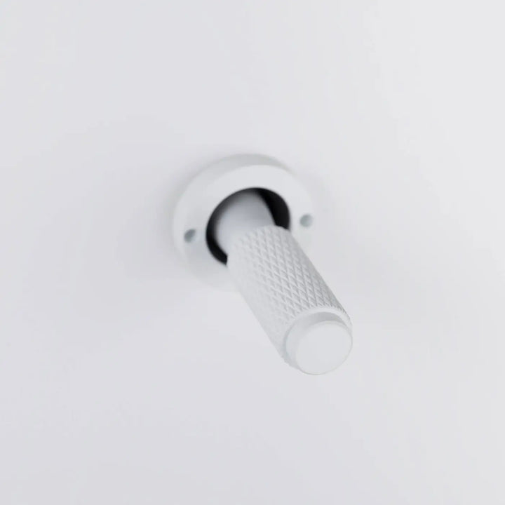 Détail du levier à gravure quadrillée blanc #couleur_blanc