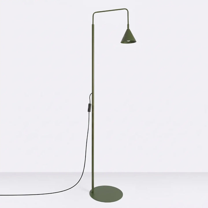 Lampadaire vert olive éteint
