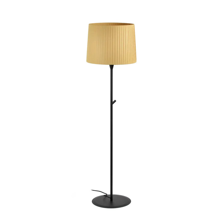 Lampadaire Samba noir, abat-jour jaune, de Faro Barcelona