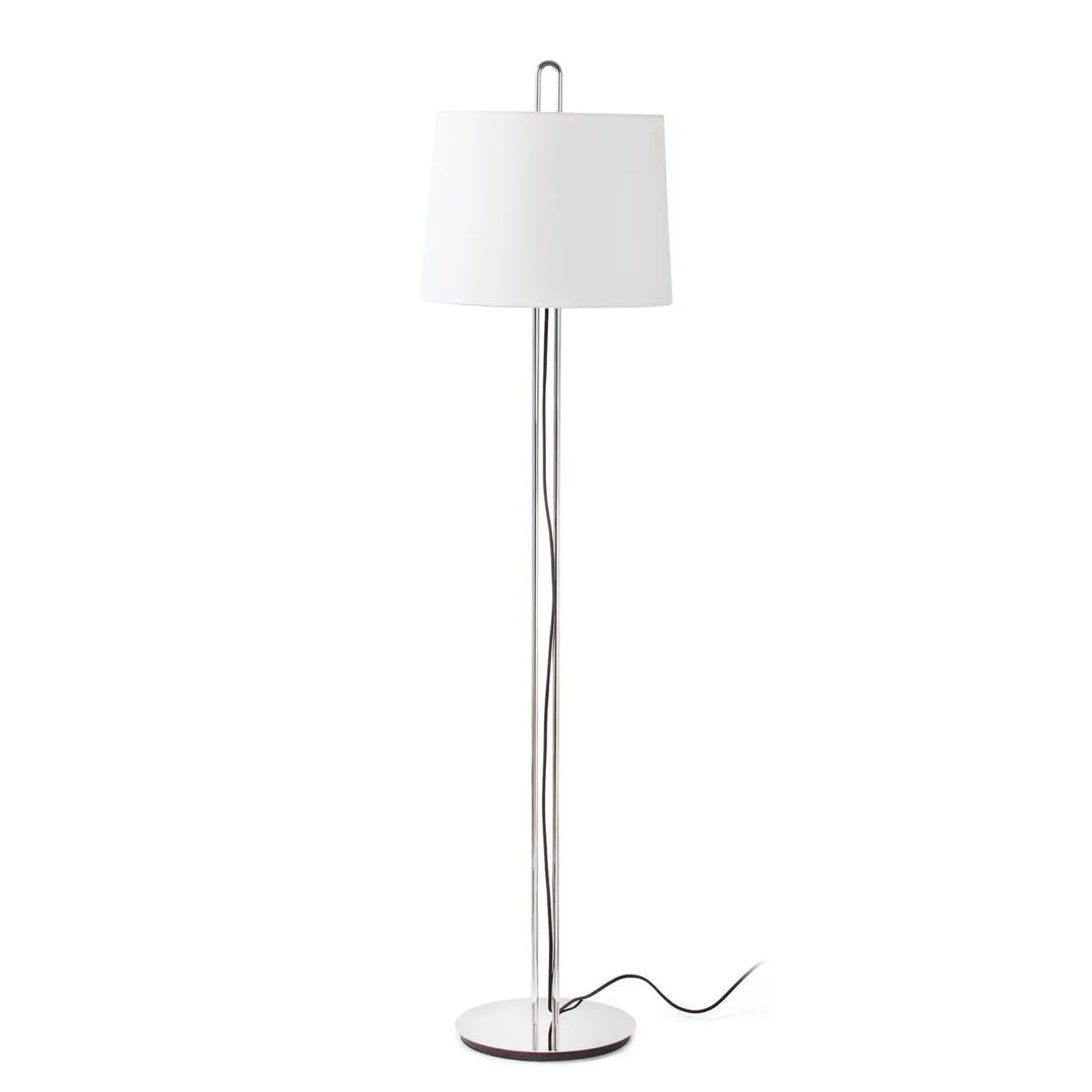 Lampadaire Montreal chromé et abat-jour beige