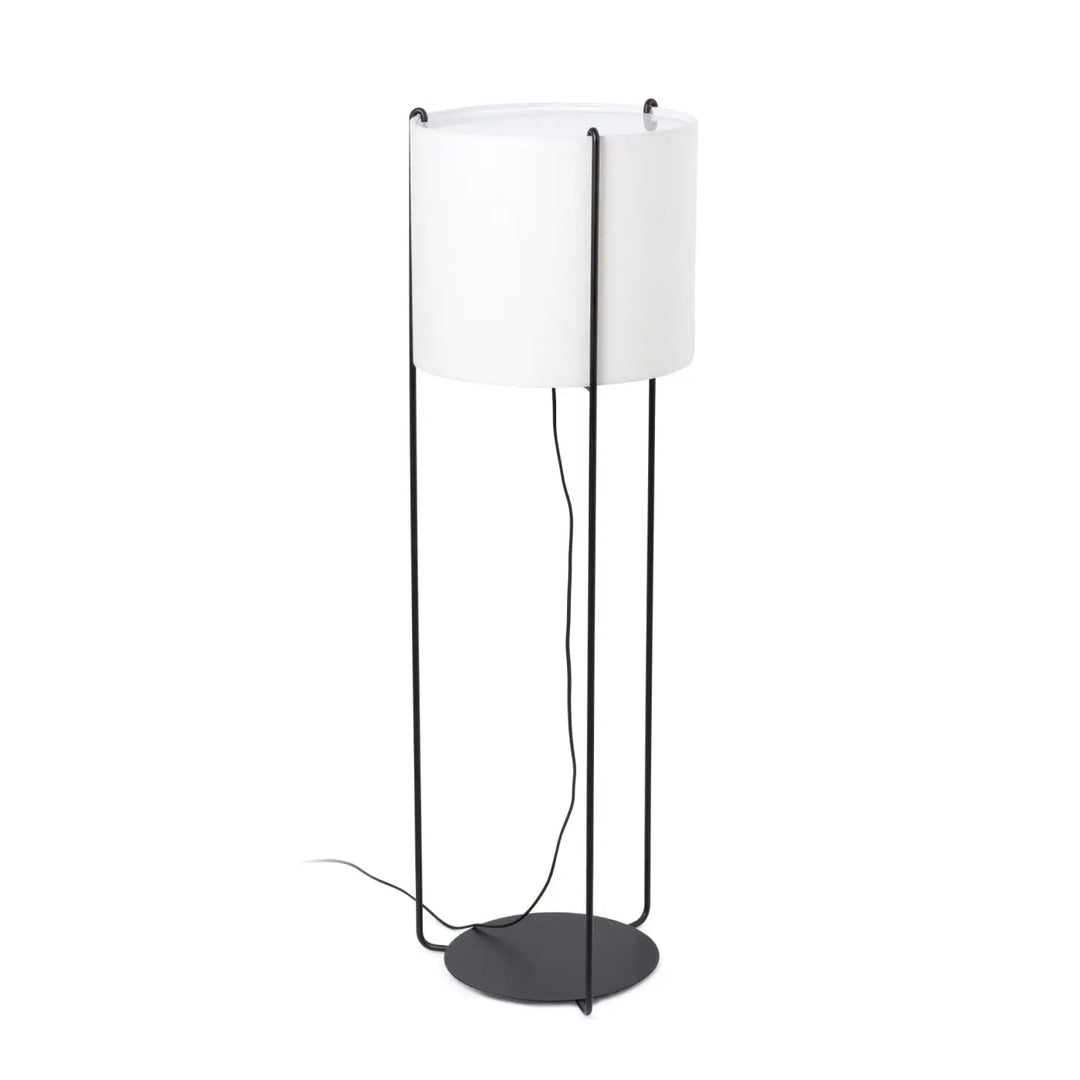 Lampadaire Drum noir et beige de Faro Barcelona