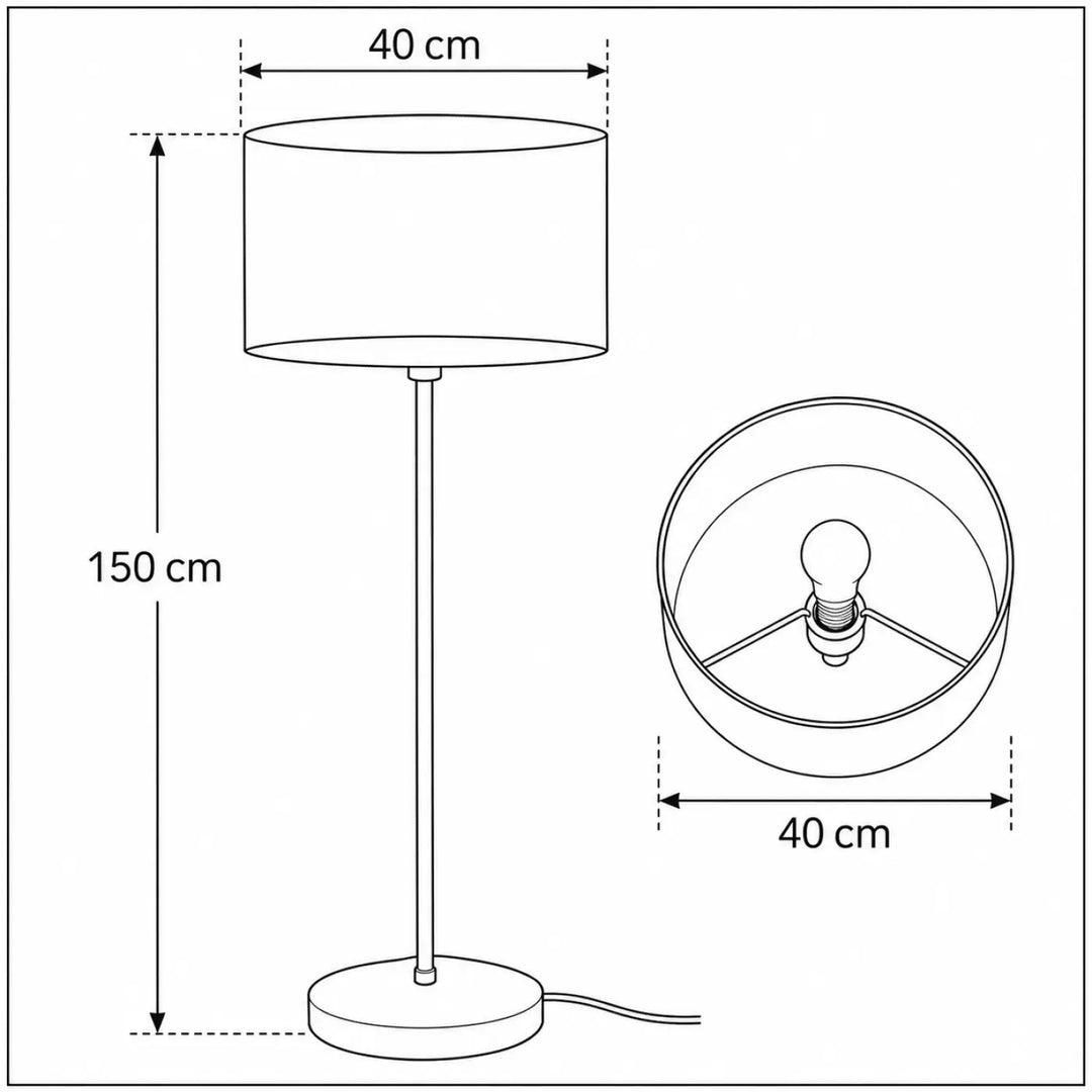 Lampadaire blanc enfant sweet dreams avec abat-jour cylindrique vert 40 cm et tige métal pour décor jungle ludique