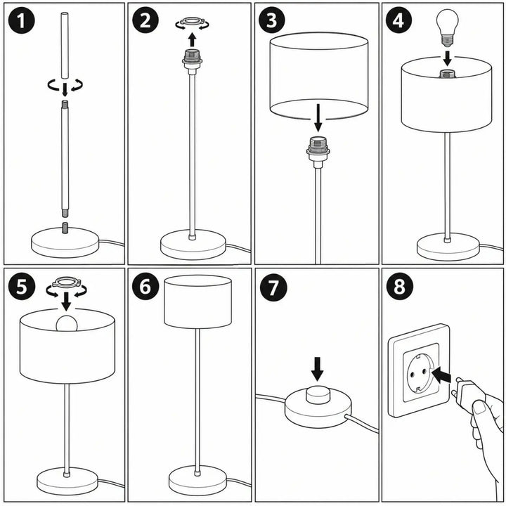 Lampadaire blanc enfant simple en cylindre avec base ronde pour une ambiance chaleureuse et décor jungle ludique