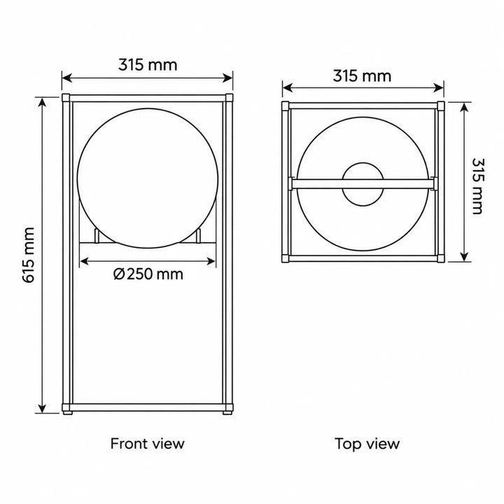 Lampadaire daisy avec enceinte rectangulaire 315 mm x 615 mm et composant circulaire ø250 mm en verre opaque qui s’intègre facilement