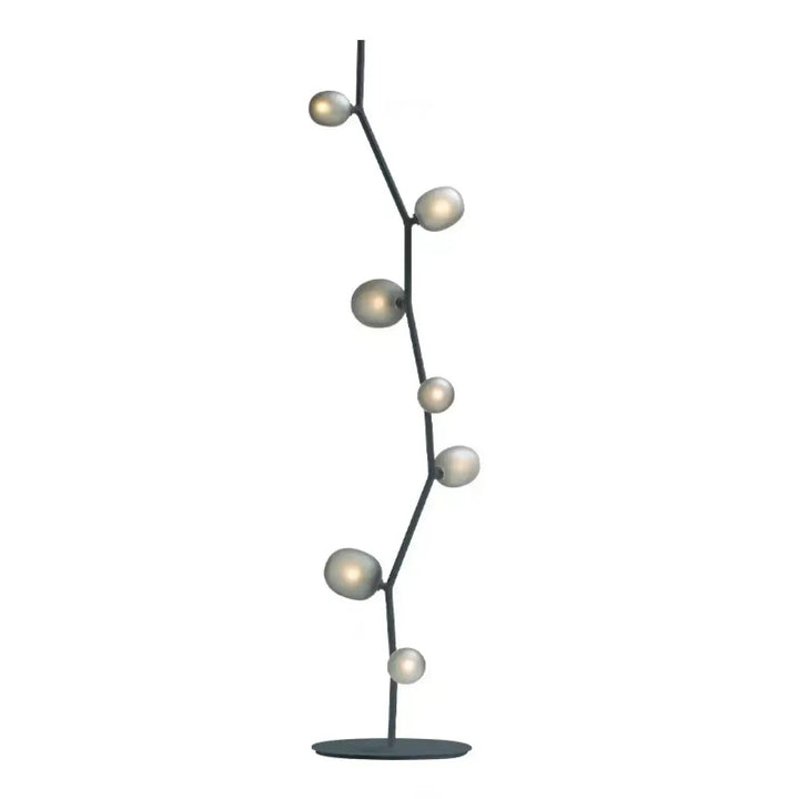 Lampadaire décoratif moderne en métal et globes en verre élégant