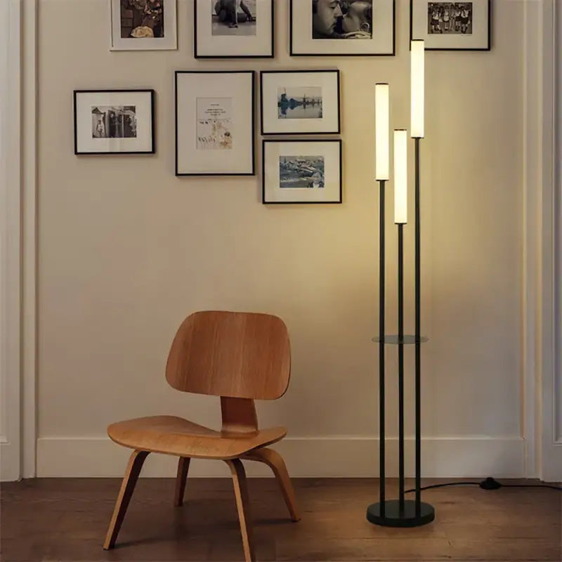 Lampadaire design contemporain led à tubes élégants noir