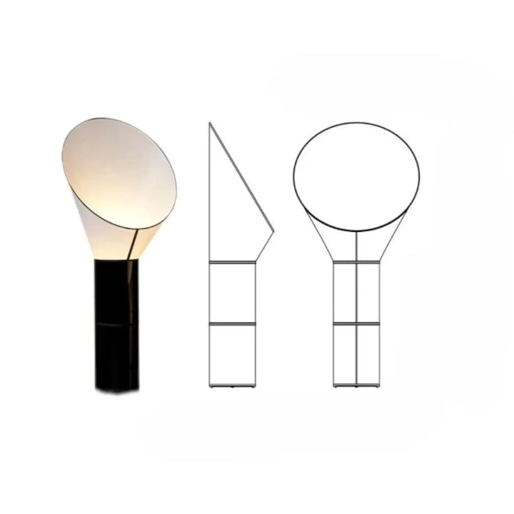 Lampadaire aloris noir moderne avec abat-jour conique diffusant une lumière douce design élégant pour intérieur contemporain