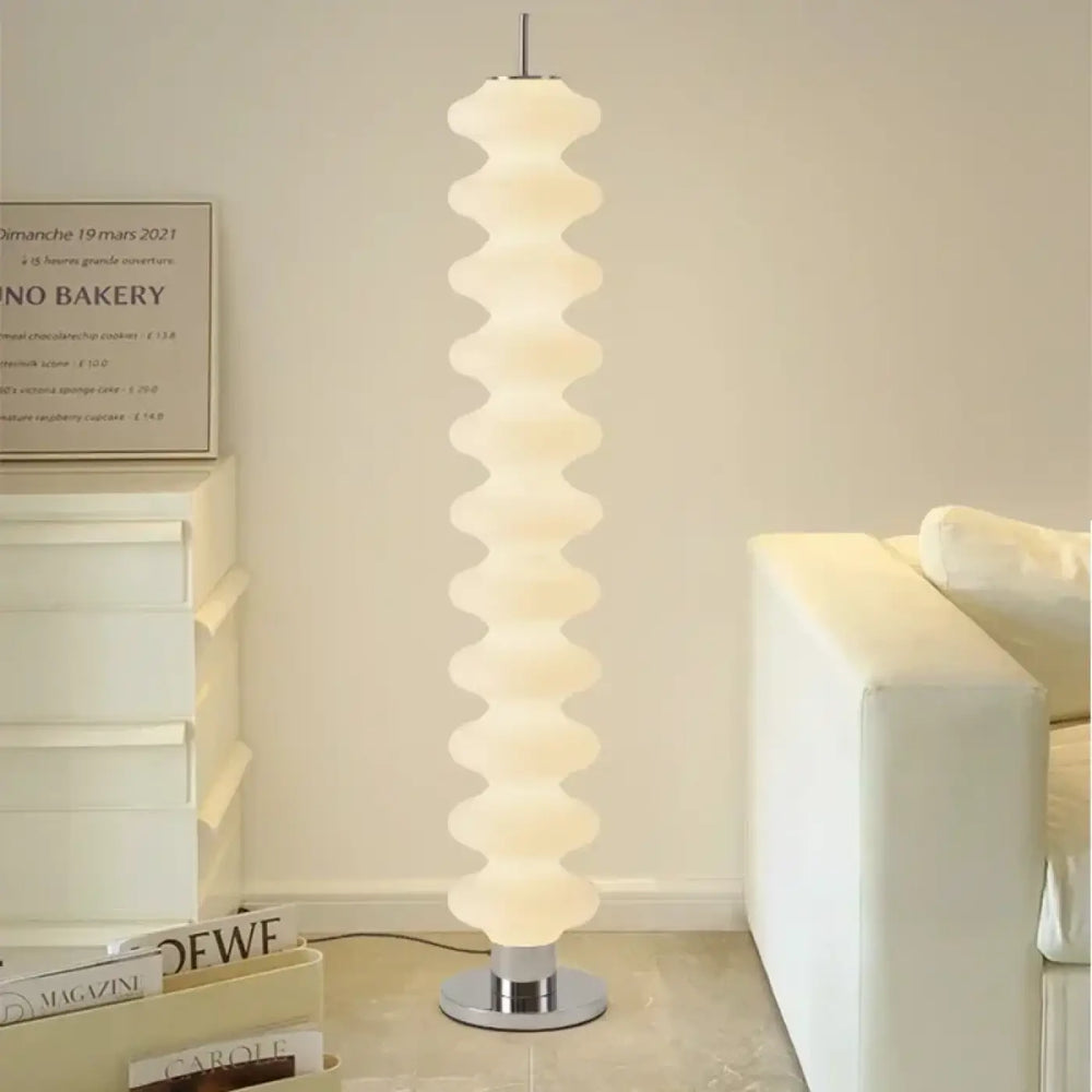 Lampadaire design ondulé lumineux blanc moderne led